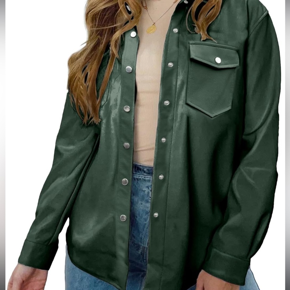 Green leather jacket